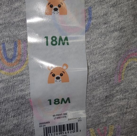 Garanimals rainbow gray set shorts and tee new with tag Size 18M - Picture 3 of 4